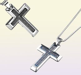 Mens Blue Black Double Bible Stainless Steel Necklace Prayer Pendant Fashion Jewellery Men Necklaces For Gifts6674327