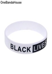 100PCS Black and White Classic Decoration Logo Black Lives Matter Silicone Rubber Wristband for Promotion Gift5799013