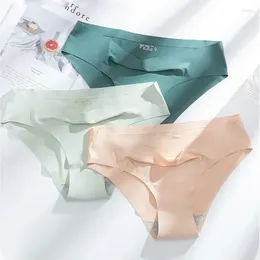 Women's Panties Invisible Panty Sexy Lingerie Seamless Underwear Silk Solid Color Lady Underpants Girls Briefs