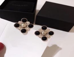 Black and white pearl earrings for women01234567899085445