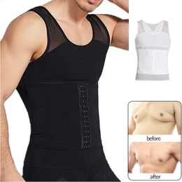 Men's Body Shaper Compression Vest Abdomen Shapewear Tummy Slimming Sheath Gynecomastia Shapers Corset Waist Trainer Fajas Tops 240126