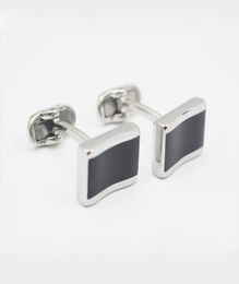 HighGrade Rectangle Cufflinks Men039s Shirt Cuff Jewelry Custom Black Enamel Cufflinks Wedding Business Shirt Accessory gemelo3239100