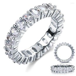 Cluster Rings Band Ring 925 Sterling SILVER PAVE FULL Oval Cut Simulated Diamond ENGAGEMENT WEDDING For Women Men Jewellery Wholesale
