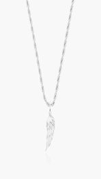 Bt Gift Courage Mens Stainls Steel Pendant 14K Gold Plated Angel Feather Wing Necklace1667079