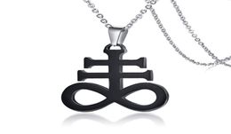 Wiccan Jewelry Alchemical Symbol for Sulfur Church of Satan Satans Pendant Stainless Steel Necklace Black Plated Inversible2750132