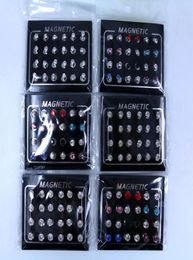 Factory Whole Directly Fashion Jewellery Cute 4mm 5mm 6mm Available Shining Rhinestone Magnet Earrings 12pairs2830569