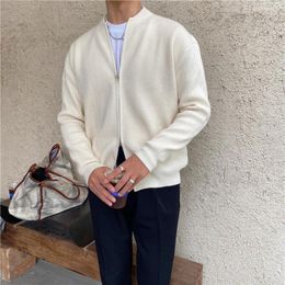 Men's Sweaters Autumn Winter Fashion Harajuku Solid Cardigan Men Thick Knitting Tops Loose Casual Outerwear Long Sleeve Coat All Match