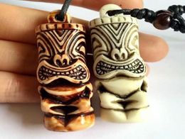 YQTDMY Whole 12 pcs Tribal Carved Tiki Man Totem Necklaces for men women gift2266186