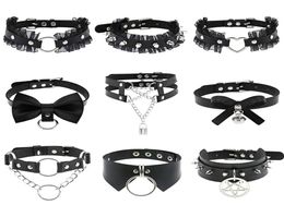 Fashion Jewellery Leather Spiked Choker Punk Collar Women Men Rivets Studded Chocker Chunky Necklace Goth Jewellery Metal Gothic Emo A6733577