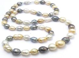 Fast Fine Pearls Jewellery gorgeous 1213 mm Natural South Sea multicolor Pearl Necklace 24inches 925 silver7566115