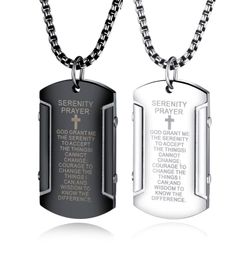 Factory selling military necklaces in Europe and America retro scripture stainless steel mens Jewellery fashion trend necklace2492917