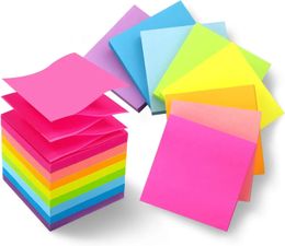 8 Pads Pop Up Sticky Notes 3x3 Refills Bright Colours SelfStick Super Adhesive Pack 240119