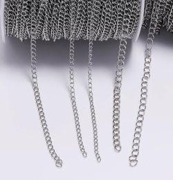5mLot 12 22 24 30 40 mm Stainless Steel Bulk Jewellery Chain For DIY Jewellery Making Necklace Earring Findings Accessories1623103