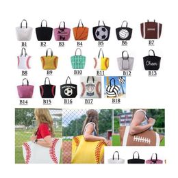 Cabinet Door Organizers Outdoor Beach Bag Sports Canvas Handbags Softball Baseball Tote Football Shouder Bags Girl Volleyball Totes Dhycp