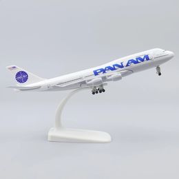 Metal Aircraft Model 20cm 1 400 Pan American B747 Metal Replica Alloy Material With Landing Gear Ornaments Childrens Toys Gifts 240201