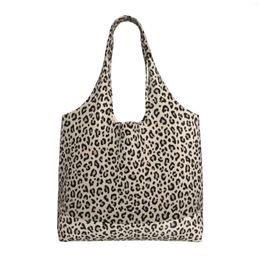 Shopping Bags Leopard Print Woman Tote Bag Reusable Handbag For Work Travel Business Beach School