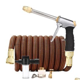 Watering Equipments Expandable Garden Water Hose Magic Flexible High Pressure Car Wash Plastic Pipe With Connector Kits Drop Delivery Dhatl