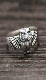 925 Sterling Silver Ring Fashion Owl Ring for Women Female Fine Jewelry Christmas Gift4704350