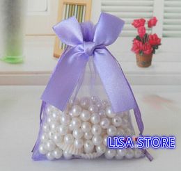Ship 100pcs Various Sizes Organza Bags Bowknot Butterfly Business Promotional Packaging Bag Sachet Candy Beads Christmas Gift9771331