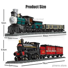 Blocks Technical City Steam Train Locomotive Transport Car Sets Tracks Railway Building Blocks Model Birthday Toys for Kids Boys Gifts