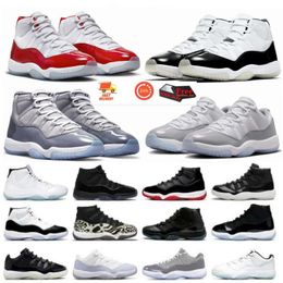 DMP Gratitude 11S Cherry Basketball Shoes 11S Low Cement Grey Cool Grey Jubilee 25th Anniversary Playoffs Bred Sneaker Trainer With Box