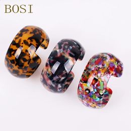 Bohemian ZA Acrylic Leopard Print Resin Bracelets Colourful Bangles For Women Resin Cuff Bracelet Fashion Punk Elegant Jewellery 240124