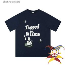 Men's T-Shirts Puff Print Trapped In Time BROKEN PLANET T Shirt Men Women Best Quality Top Tees T-shirt T240218