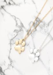 30pcslot Minimalist Animal Paw Charm Necklace Love Pet Footprint Pendant Link Chain Jewellery for Gift4911716