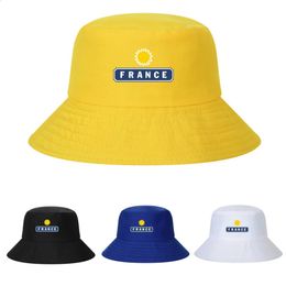 CUSTOM TEXT bob FRANCE Reversible Bucket Hats Men Women Outdoor Fisherman Caps Beach Fishing Hat girl Boy Chapeau Panama 240130