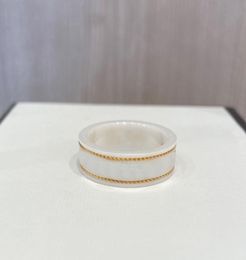 Luxury 18k Gold Rim Couple Ring Fashion Simple Letter Ring Quality Ceramic Material Ring Fashion Jewellery Supply1022486