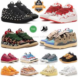 Neue Curb-Sneaker-Designer-Freizeitschuhe für Herren und Damen, Schwarz, Splitter, Lila, Rosa und Weiß, Rot, Orange, Braun, echtes Leder, Wandertrainer, DHgate-Tennisplattform