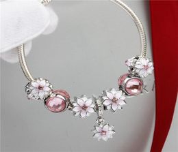 New Plated Bead Alloy Family Flower Bone Shape Bracelet Pendant Charm Fit Bracelet Necklace DIY Women Jewelry9512877