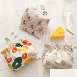 Makeup Brushes Fashion Make Up Pouch Casual Cute Storage Bag Waterproof Portable Printed No Zipper Simple Lightweight For Headphones D Otgvw