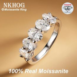 NKHOG 25cttw Oval Ring For Women 925 Sterling Silver 18k Gold Plated Sparkling Wedding Rings Fine Jewellery GRA Tested 240125