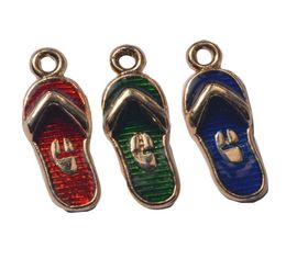 20pcs 218MM Metal alloy Enamel flip flop slippers FlipFlops charms pendant for bracelet earring necklace diy Jewellery making8352462