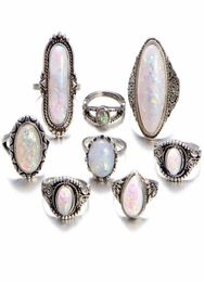 40pcs Lot mixed ring Fashion Jewellery assorted Imitation Opal Alloy metal Rings Jewellery For Woman Man3414548