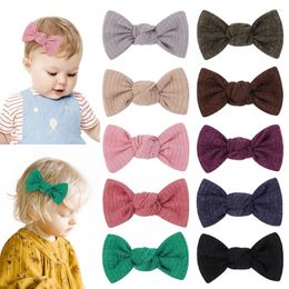 Hair Accessories 2Pcs Baby Girl Princess Hairpin Knitted Bow Hairpins Nylon Safe Clip Barrettes For Infants Toddlers Kids Kawaii