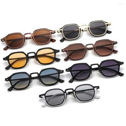 Sunglasses UV400 Protection Small Square Retro Metal Frame Y2K Punk Shades Eyewear For Women & Men