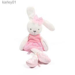 Stuffed Plush Animals 1pc 42cm cute rabbit wear cloth with dress plush toy stuffed soft animal dolls Ballet for baby kids birthday gift YQ240218