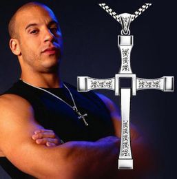 2018 The Fast And The Furious Dominic Toretto Vin New Movie Jewellery Classic Rhinestone Pendant Sliver Necklaces Men4439277