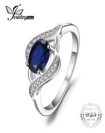 JewelryPalace 11ct Created Blue Sapphire Statement Ring 925 Sterling Silver Jewelry Ring Sets New Gift For Women As Gifts C1811082156134