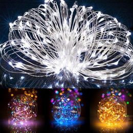 New string lights 100M 1000 LED Lights Copper Wire String Light Outdoor Waterproof Fairy Lamp For Garden Wedding Christmas Decorat303F