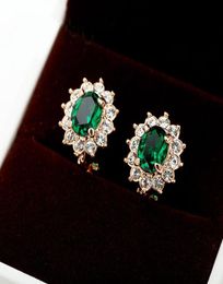 new flower green crystal clip earings for non pierced ears jewellery women wedding party bijoux fashion no hole earrings Jewellery g4071522