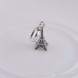 Eiffel tower chrams Jewellery Findings Components Charms beads pendants S925 sterling silver fits for style bracelets ale086H91395812