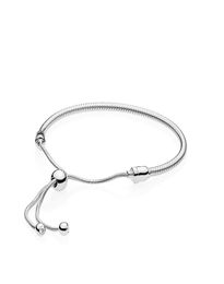 Authentic 925 Sterling Silver Hand rope Bracelets for Adjustable size Women Wedding Gift Jewellery Bracelet with Original box6767030