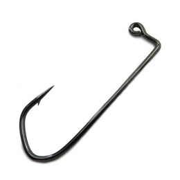 100pcs 7150 Jig Fishing Hooks Barbed Black Hook High Carbon Steel Barbarian 90 Degree Fishhook Size 1 to 100 240119