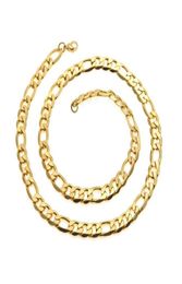 Link Luxury men039s and women039s fashion link Figaro hip hop style 18K Gold Plated Chain Necklace3486008