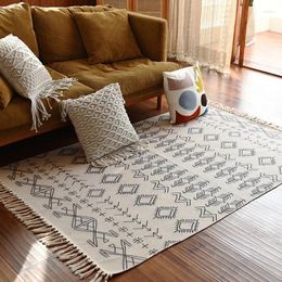 Carpets Bohemian Rug Cotton And Linen Floor Mat Living Room Sofa Carpet Bedroom Bedside Foot Pad Long Tatami Nordic Home Decor