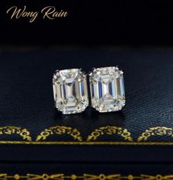 Wong Rain Classic 925 Sterling Silver Created Moissanite Gemstone Diamonds Earrings Ear Studs Wedding Fine Jewellery Whole CX20089831801320