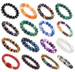 Luxury Natural Stone Healing Crystal Stretch Bead Bracelet Women Men Handmade Precious Gemstone Round Bracelets Jewellery Gift2463543
